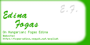 edina fogas business card